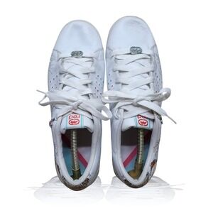 Ecko‎ Red Women's White Leather Koi Fish Rhinestone Sneakers Size 10